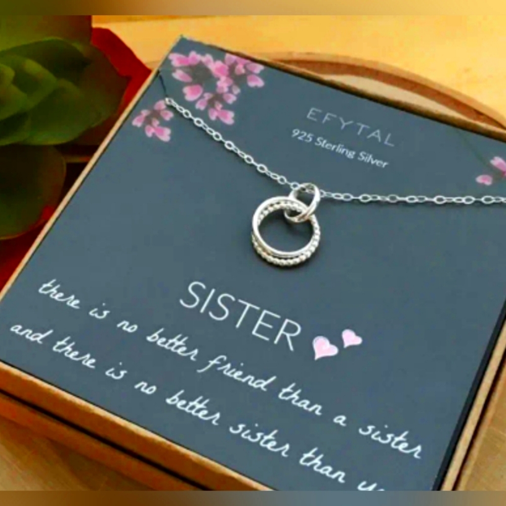 Sister necklace NWT JUST BECAUSE, BIRTHDAY, GRADUATION GIFT. 👭🩷🤟